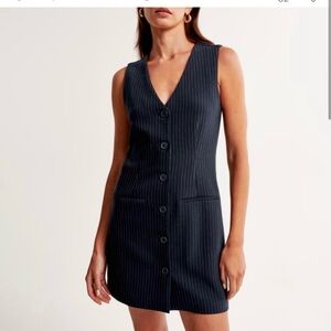 Elegant Black Pinstripe Dress